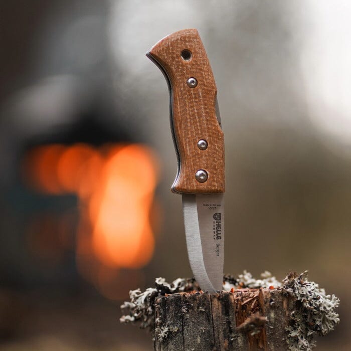 Helle Mustard Jute Micarta folding knife