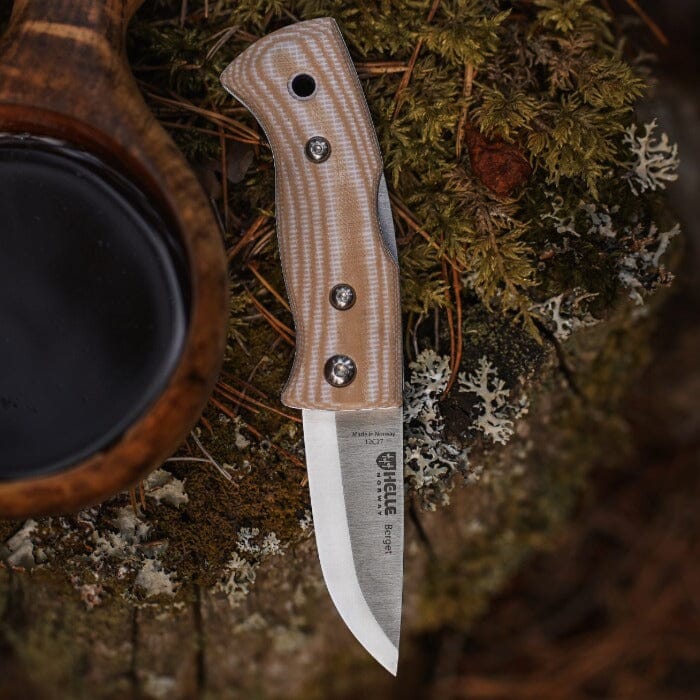 Helle Beige Canvas Micarta folding knife
