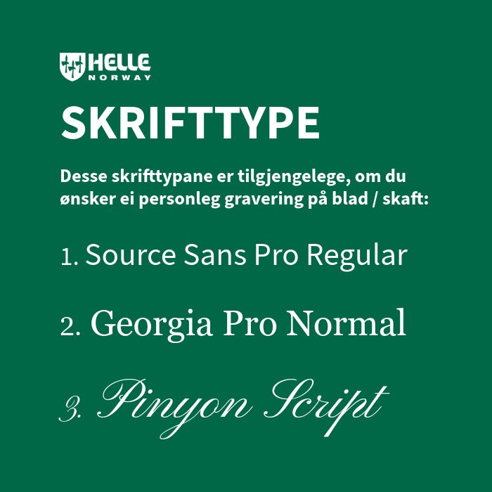 Helle font gravering